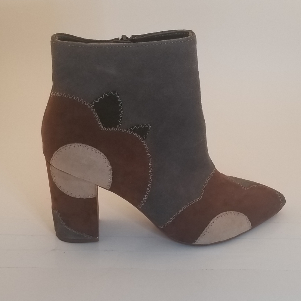 Seychelles Suede Flower Ankle Boots